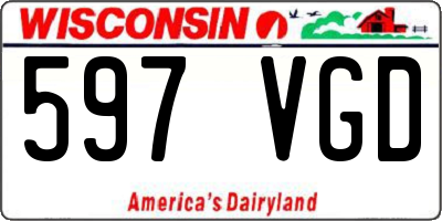 WI license plate 597VGD