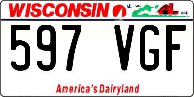WI license plate 597VGF