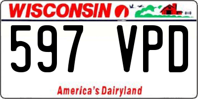 WI license plate 597VPD