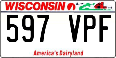 WI license plate 597VPF