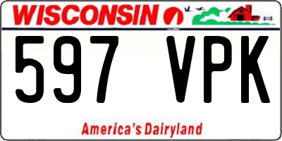 WI license plate 597VPK