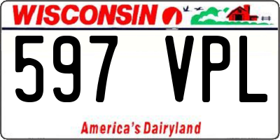 WI license plate 597VPL