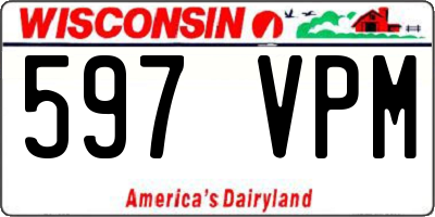 WI license plate 597VPM