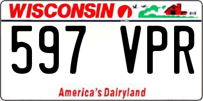 WI license plate 597VPR