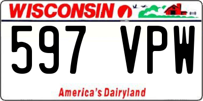 WI license plate 597VPW