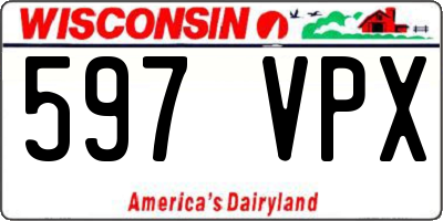 WI license plate 597VPX