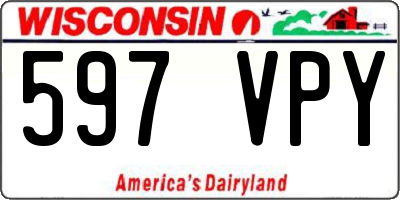 WI license plate 597VPY