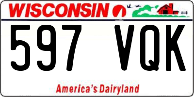 WI license plate 597VQK