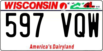 WI license plate 597VQW