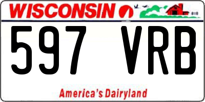 WI license plate 597VRB