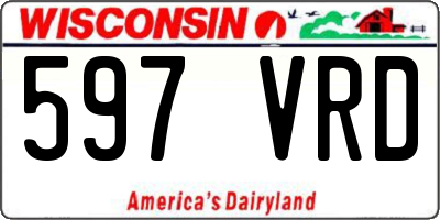 WI license plate 597VRD