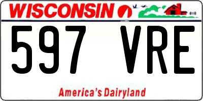WI license plate 597VRE