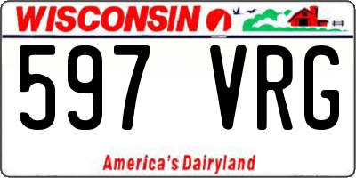 WI license plate 597VRG