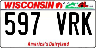 WI license plate 597VRK
