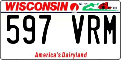 WI license plate 597VRM