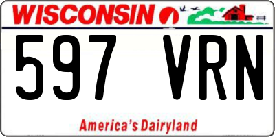 WI license plate 597VRN