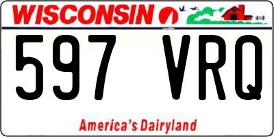 WI license plate 597VRQ