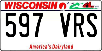 WI license plate 597VRS