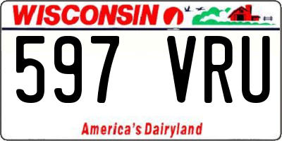WI license plate 597VRU
