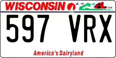 WI license plate 597VRX