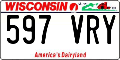 WI license plate 597VRY