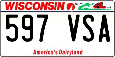 WI license plate 597VSA