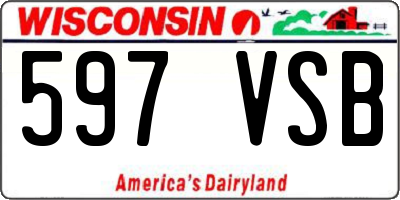 WI license plate 597VSB