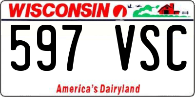 WI license plate 597VSC