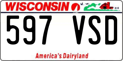 WI license plate 597VSD