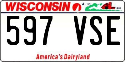 WI license plate 597VSE