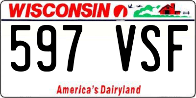 WI license plate 597VSF