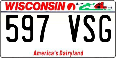 WI license plate 597VSG