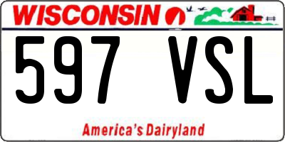 WI license plate 597VSL