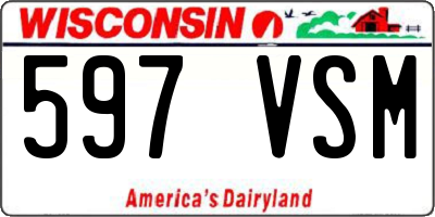 WI license plate 597VSM