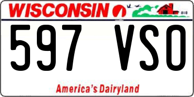 WI license plate 597VSO