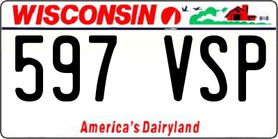 WI license plate 597VSP