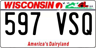 WI license plate 597VSQ