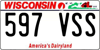 WI license plate 597VSS