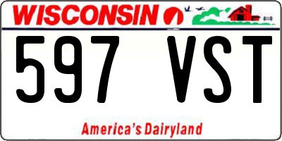 WI license plate 597VST