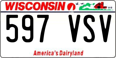 WI license plate 597VSV