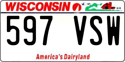WI license plate 597VSW