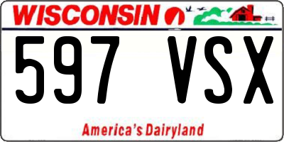 WI license plate 597VSX