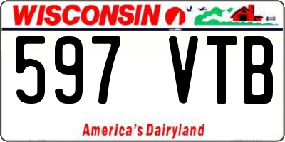 WI license plate 597VTB
