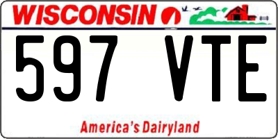 WI license plate 597VTE