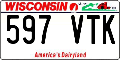 WI license plate 597VTK