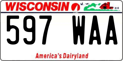 WI license plate 597WAA
