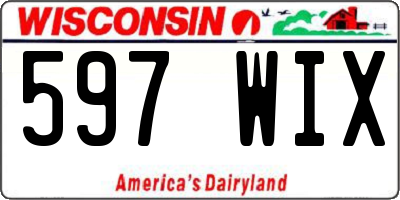 WI license plate 597WIX