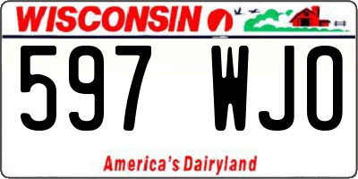 WI license plate 597WJO