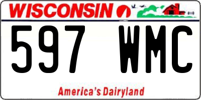 WI license plate 597WMC