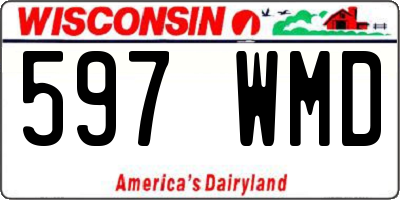 WI license plate 597WMD